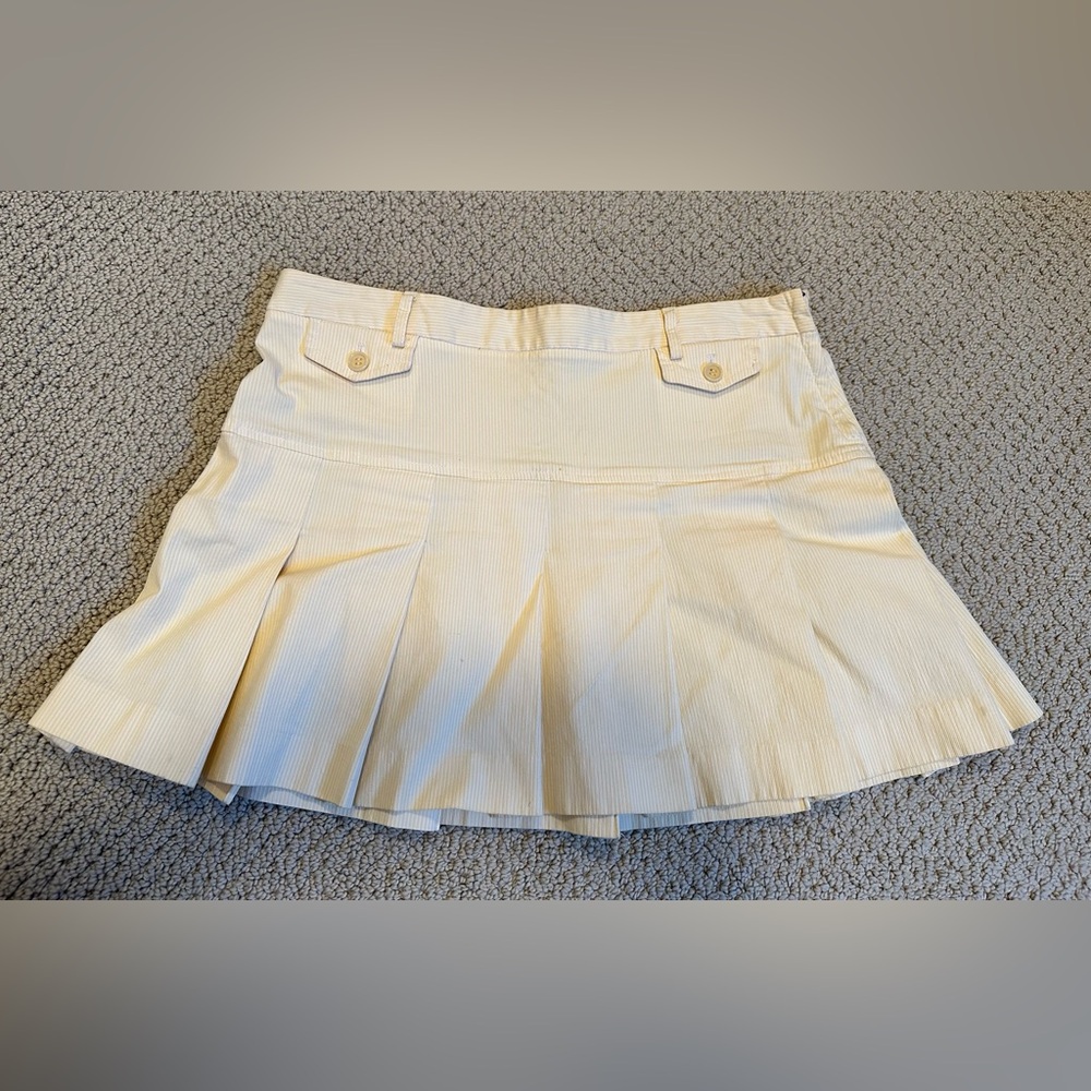 Theory Cream Pleated Mini Skirt - Size 10